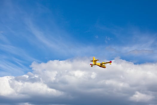 Firefighting plane in the air photo