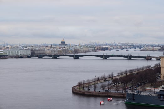 St. Petersburg has a stunning cityscape, with its beautiful river and impressive bridges photo