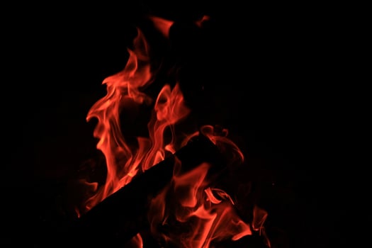Fire Flames With A Black Background. photo