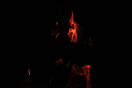 Fire Flames With A Black Background. photo
