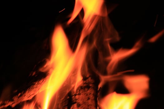 Fire Flames With A Black Background. photo