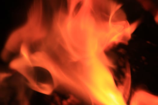 Fire Flames With A Black Background. photo