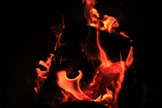 Fire Flames With A Black Background. photo