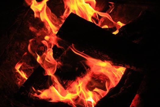 Fire Flames With A Black Background. photo