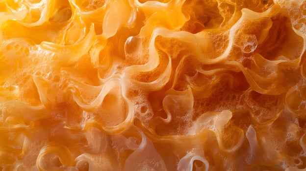 A close up of a piece of food with a lot of texture and a lot of orange photo