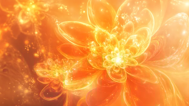A bright orange flower with a yellow background photo