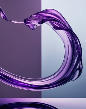 A purple liquid flowing over a surface photo