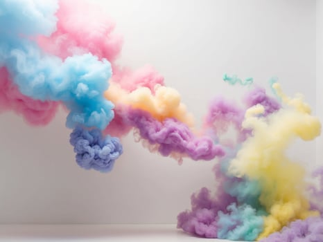 Colorful clouds of smoke blending into abstract art photo