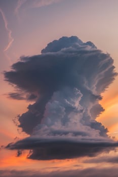 Dramatic Cloudscape at Sunset with Cumulonimbus Clouds photo
