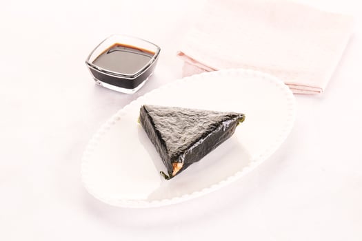 Japanese traditional onigiri with fish photo