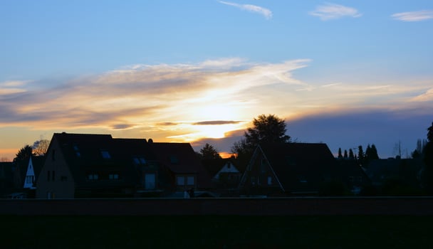beautiful sunrise in a cold morning. photo