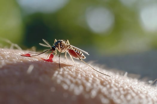 Mosquito bites human arm photo