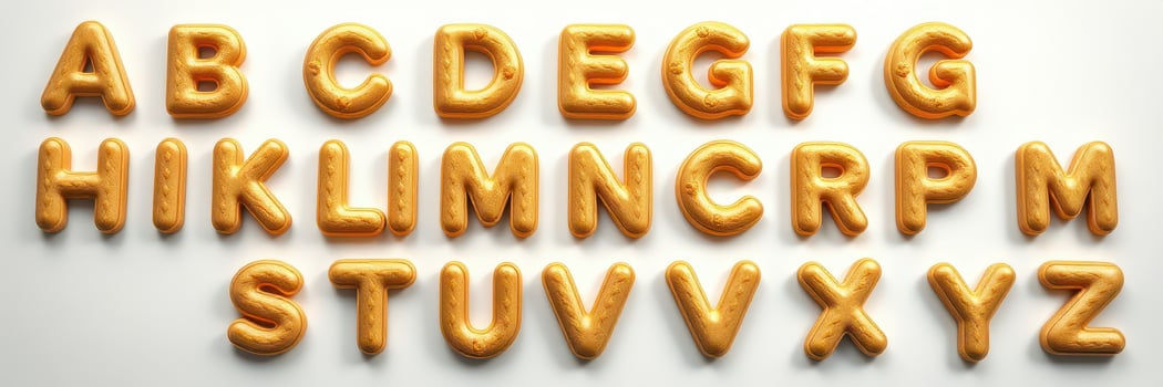 Colorful cookie letter shapes arranged in a playful layout for educational activities and creative baking ideas photo