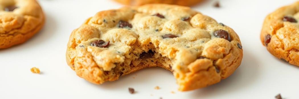Chocolate chip cookies baked to perfection with a golden crust and gooey center, ideal for sharing or snacking photo