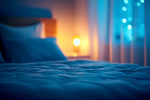 concept of sleep hygiene cozy bed with soft pillows and comfortable sheets set in peaceful bedroom environment quiet atmosphere healthy bedtime routine and restful night. photo