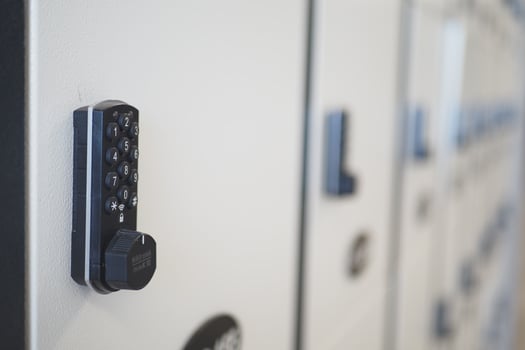 Modern lock mechanisms on lockers enhance safety and security photo