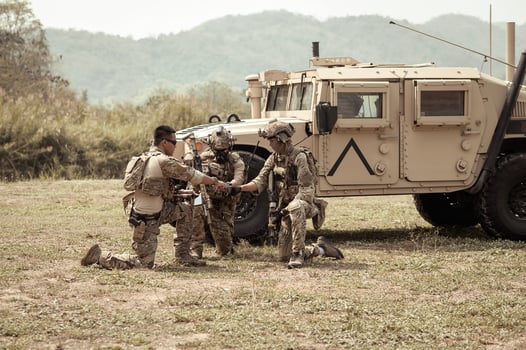 United States Army in camouflage uniforms photo