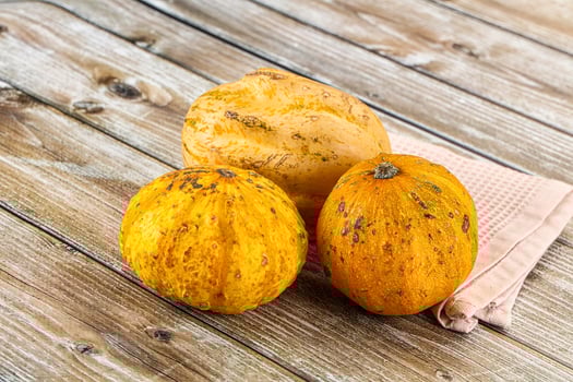 Decorative yelow pampkin seasonal vegetables photo