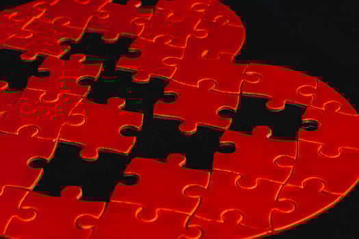 The concept of feelings in a puzzle. missing pieces in the puzzle, broken love photo