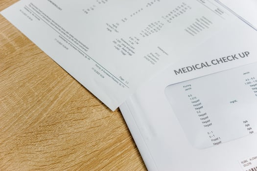 Medical check-up report for healthcare concept photo