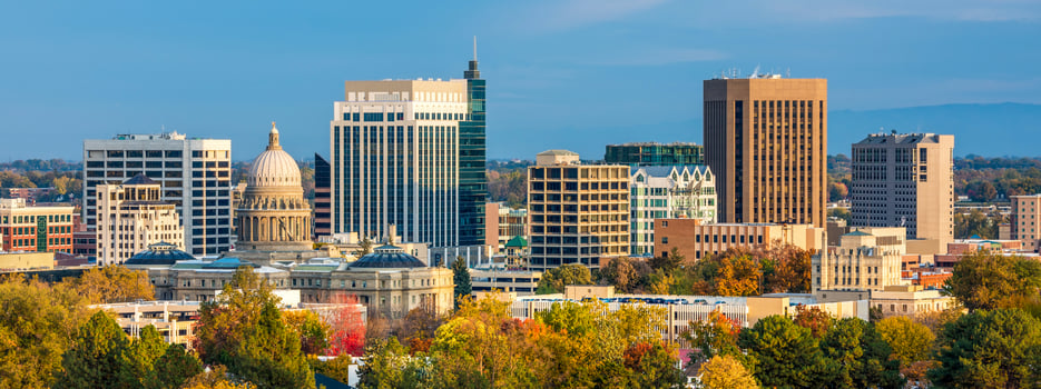 Boise, Idaho, USA, 2024 - City of trees with the Idaho state Capital building photo