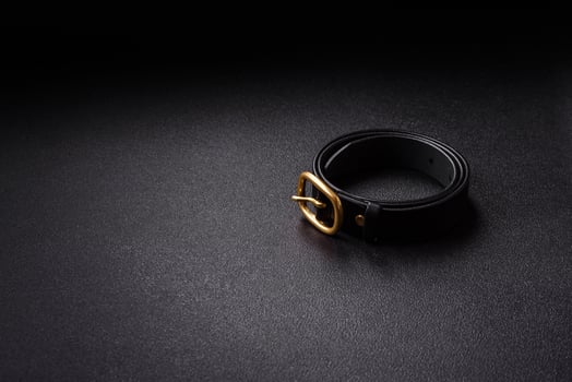 New leather women's belt with an old-style metal buckle photo