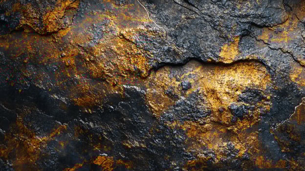 Rock with a lot of brown and black spots. The rock is rough and has a lot of texture photo