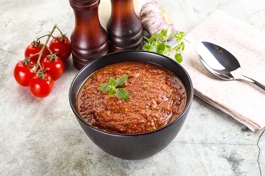 Spanish traditional gazpacho tomato soup photo