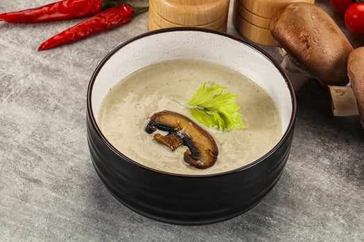 Delicous mushroom champignon cream soup photo