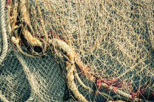 Old fishing nets and ropes photo