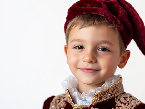 A young boy in a medieval costume photo