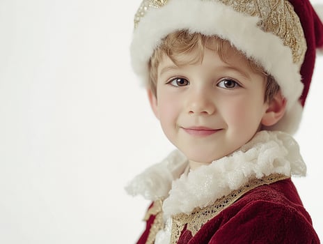 A young boy in a santa hat photo