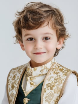 A little boy in a traditional outfit photo