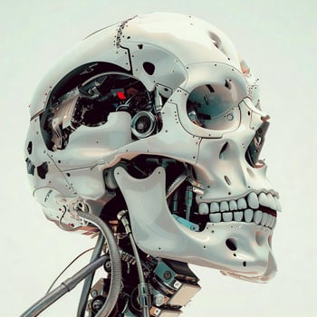 robotic human droid. futuristic ammour. robot. technology in future. photo