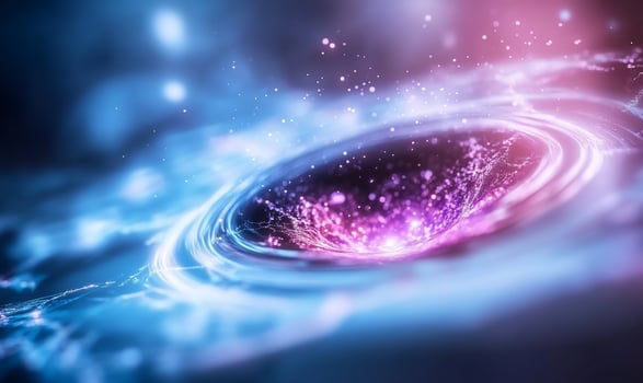 A black hole with a bright light coming out of it photo