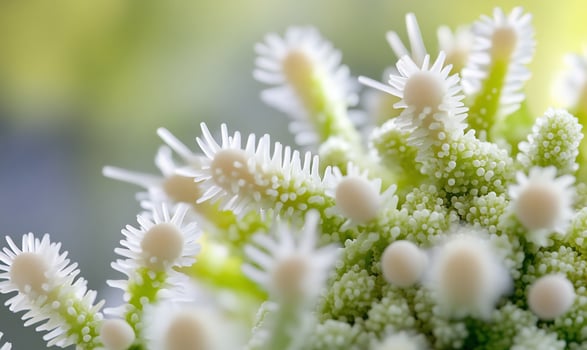A close up of a plant with white flowers photo