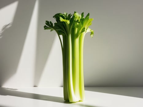 A celery plant is shown in a vase photo