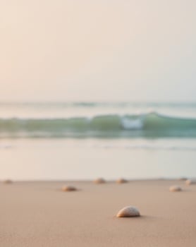 Serene Beach Scene with Soft Gradient Tones photo