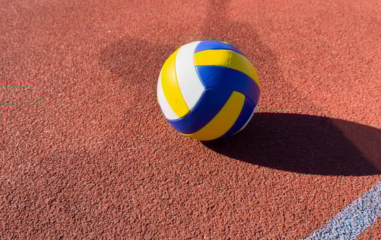 volleyball ball on outdoor court. photo