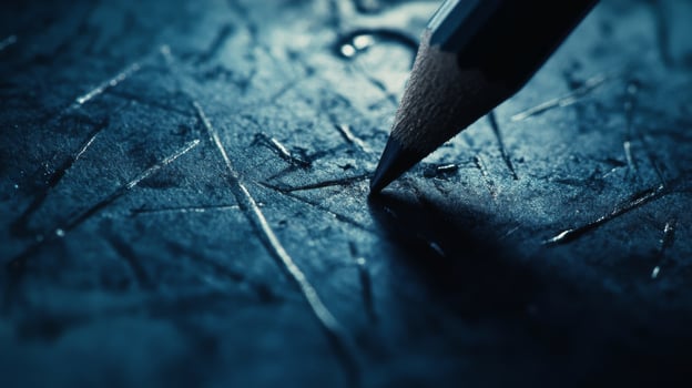 A close up of a pencil on a dark surface photo