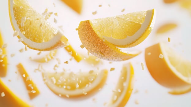 A bunch of sliced lemons photo