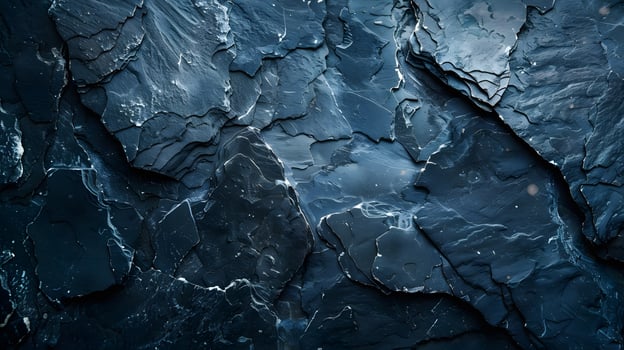 A freezing dark blue rock texture resembling bedrock in space photo