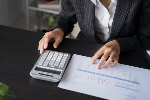 business man Auditor or internal revenue service staff checking annual financial statements company Audit Accounting tax photo
