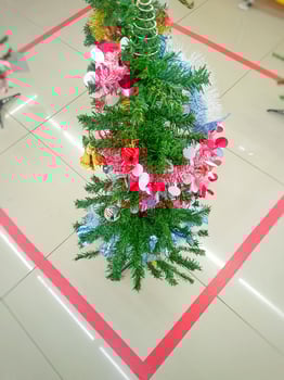 Christmas tree and ornament for decoration photo