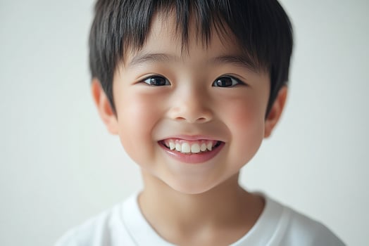 A young boy smiles for the camera photo