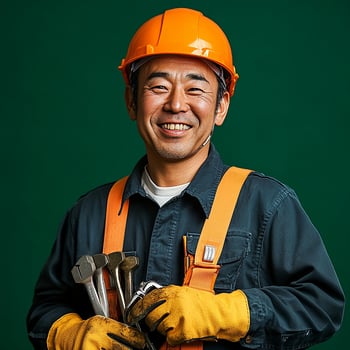 A man in a hard hat photo