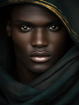 Captivating portrait of a black person in traditional attire showcasing cultural heritage photo