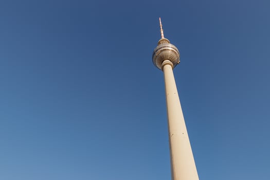 Berlin, Germany, 2019 - Berlin tv tower reaching for the sky on a clear december day photo