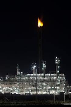 Night View of an Oil Refinery Plant photo