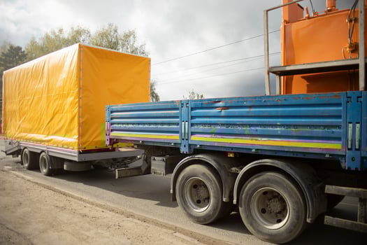 Truck. Transportation of goods. Truck on the highway. photo